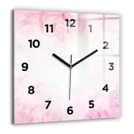 kwadratowy-foto-zegar-szklany-do-kuchni-na-sciane-roze-abstrakcja-60x60-cm
