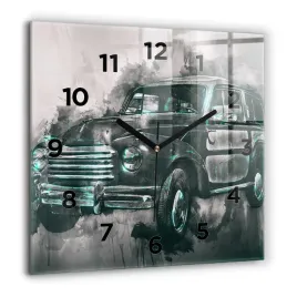 elegancki-kwadratowy-zegar-szklany-na-sciane-samochod-old-school-60x60-cm