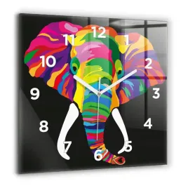designerski-kwadratowy-foto-zegar-szklany-do-wnetrz-kolorowy-slon-60x60-cm