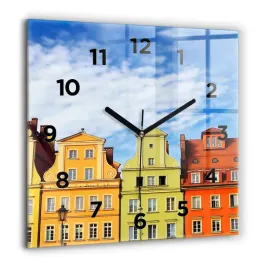 wiszacy-zegar-szklany-ze-stylowym-nadrukiem-wroclaw-stare-miasto-60x60-cm