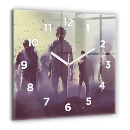 nowoczesny-kwadratowy-foto-zegar-szklany-zombie-w-nocy-halloween-60x60-cm