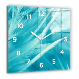 designerski-foto-zegar-szklany-do-wnetrz-zielono-turkusowe-vintage-60x60-cm
