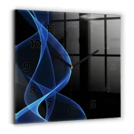 kwadratowy-foto-zegar-szklany-z-wlasnym-zdjeciem-niebieskie-linie-30x30-cm