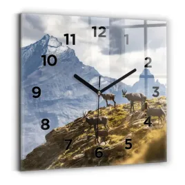 kwadratowy-zegar-szklany-na-sciane-ze-wzorem-koza-w-dolinie-aosta-30x30-cm
