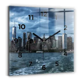 kwadratowy-zegar-szklany-designerski-do-wnetrz-panorama-nowy-jork-30x30-cm
