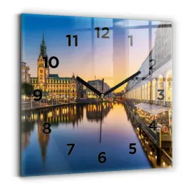 minimalistyczny-kwadratowy-zegar-szklany-scienny-ratusz-w-hamburgu-30x30-cm