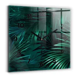 designerski-kwadratowy-zegar-szklany-do-wnetrz-tropikalne-liscie-30x30-cm