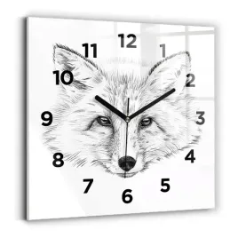scienny-zegar-szklany-do-nowoczesnych-wnetrz-graficzna-lisia-glowa-30x30-cm