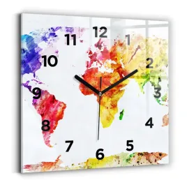 zegar-szklany-ozdobny-ze-stylowym-nadrukiem-mapa-swiata-akwarelowa-30x30-cm