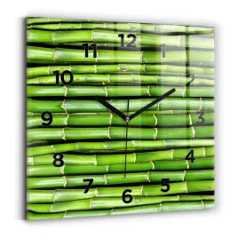 kwadratowy-zegar-szklany-do-sypialni-z-nadrukiem-bambus-azjatycki-30x30-cm