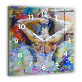 kwadratowy-zegar-szklany-nowoczesny-z-grafika-malowana-baletnica-30x30-cm