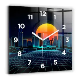 kwadratowy-zegar-szklany-duzy-do-mieszkania-cyberprzestrzen-miasto-30x30-cm
