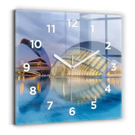 wiszacy-kwadratowy-zegar-szklany-z-nadrukiem-miasto-zachod-slonca-30x30-cm