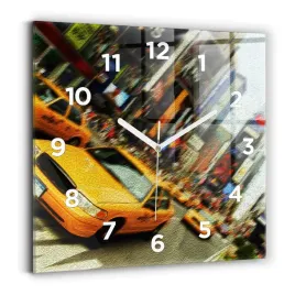 elegancki-zegar-szklany-na-sciane-z-grafika-new-york-city-taksowki-30x30-cm