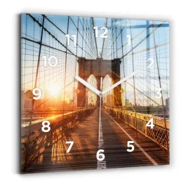 zegar-szklany-scienny-do-nowoczesnych-wnetrz-most-brooklinski-nyc-30x30-cm