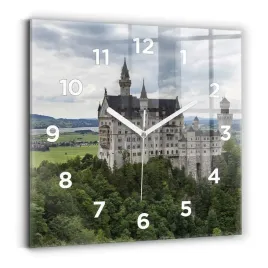 zegar-szklany-scienny-ze-stylowym-nadrukiem-zamek-w-neuschwanstein-30x30-cm
