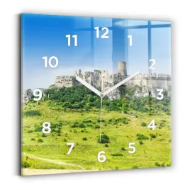 dekoracyjny-foto-zegar-szklany-na-sciane-zamek-spiski-na-slowacji-30x30-cm