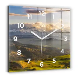 nowoczesny-kwadratowy-foto-zegar-szklany-pieniny-wysoki-wierch-30x30-cm