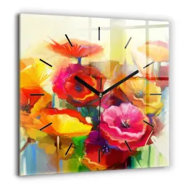 kwadratowy-foto-zegar-szklany-scienny-do-salonu-kolorowe-maki-duzy-60x60-cm