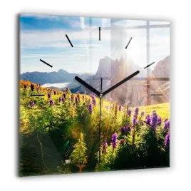 kwadratowy-zegar-szklany-dekoracyjny-z-nadrukiem-laka-lawenda-xxl-60x60-cm