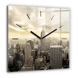 szklany-kwadratowy-zegar-scienny-z-nadrukiem-wiezowe-w-nowym-jorku-60x60-cm