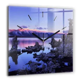 duzy-kwadratowy-zegar-szklany-do-mieszkania-jezioro-kalifornia-xxl-60x60-cm