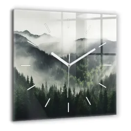 personalizowany-kwadratowy-foto-zegar-szklany-las-krajobraz-duzy-60x60-cm