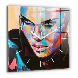 kwadratowy-zegar-szklany-na-sciane-ze-wzorem-portret-kobiety-xxl-60x60-cm