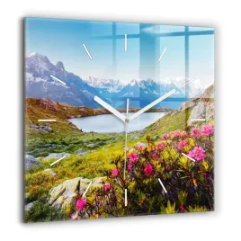 zegar-szklany-do-salonu-z-nadrukiem-lodowiec-mont-blanc-chamonix-60x60-cm