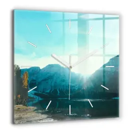 kwadratowy-zegar-szklany-scienny-ze-wzorem-gora-i-rzeka-w-polsce-60x60-cm
