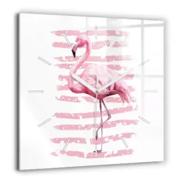 designerski-zegar-szklany-do-wnetrz-z-nadrukiem-grafika-flaminga-60x60-cm