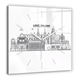 kwadratowy-foto-zegar-szklany-na-sciane-lodz-architektura-panorama-60x60-cm