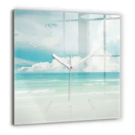 kwadratowy-zegar-szklany-do-kuchni-z-nadrukiem-krajobraz-morze-xxl-60x60-cm