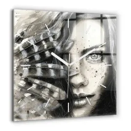 zegar-szklany-designerski-ze-stylowym-nadrukiem-malowany-portret-60x60-cm