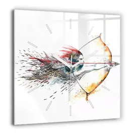 nowoczesny-zegar-szklany-na-sciane-wojownik-podczas-polowania-xxl-60x60-cm