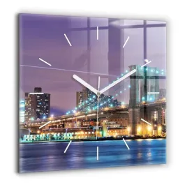 zegar-szklany-elegancki-na-sciane-brooklyn-most-i-east-river-xxl-60x60-cm