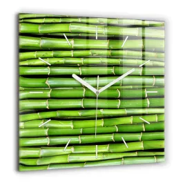 zegar-szklany-do-kuchni-na-sciane-z-grafika-bambus-azjatycki-duzy-60x60-cm
