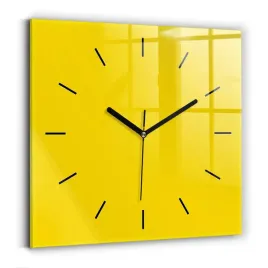 minimalistyczny-kwadratowy-zegar-szklany-scienny-z-grafika-zolty-30x30-cm