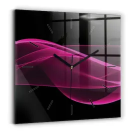 designerski-kwadratowy-zegar-szklany-do-wnetrz-rozowa-abstrakcja-30x30-cm
