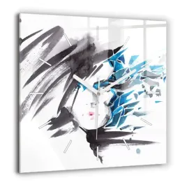 nowoczesny-foto-zegar-szklany-na-sciane-abstrakcja-twarz-kobiety-60x60-cm