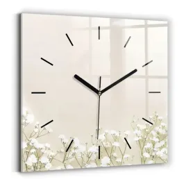 scienny-kwadratowy-zegar-szklany-do-biura-kwitnace-kwiaty-gipsowki-30x30-cm