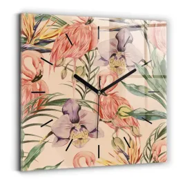 foto-zegar-szklany-do-kuchni-na-sciane-tropikalne-liscie-palmowe-30x30-cm
