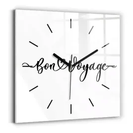 minimalistyczny-zegar-szklany-scienny-ze-wzorem-napis-bon-voyage-30x30-cm