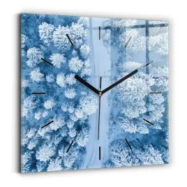 kwadratowy-zegar-szklany-scienny-do-salonu-z-grafika-las-z-drona-30x30-cm