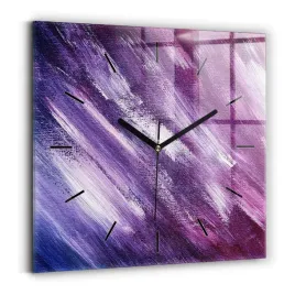 minimalistyczny-foto-zegar-szklany-scienny-tekstura-farba-akrylowa-30x30-cm