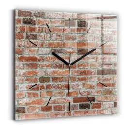 designerski-kwadratowy-zegar-szklany-do-wnetrz-z-grafika-cegla-mur-30x30-cm