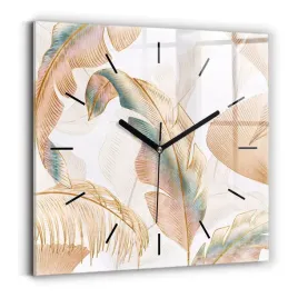 zegar-szklany-dekoracyjny-ze-stylowym-nadrukiem-wzor-lisci-natura-30x30-cm