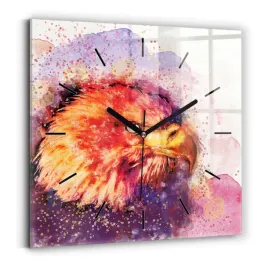 dekoracyjny-kwadratowy-foto-zegar-szklany-na-sciane-akwarela-orzel-30x30-cm