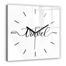 kwadratowy-zegar-szklany-scienny-do-salonu-ze-wzorem-napis-travel-30x30-cm