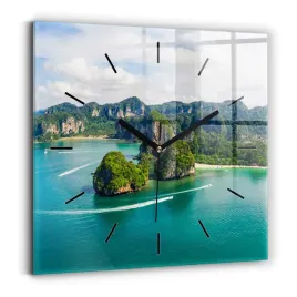 minimalistyczny-zegar-szklany-scienny-z-grafika-wyspa-w-tajlandii-30x30-cm